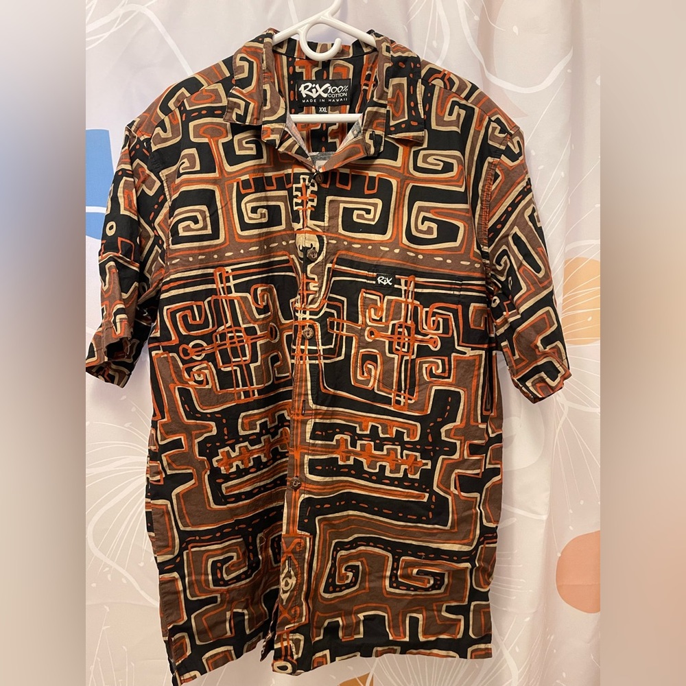 RIX Hawaii Menʻs XXL Buttondown Aloha Shirt